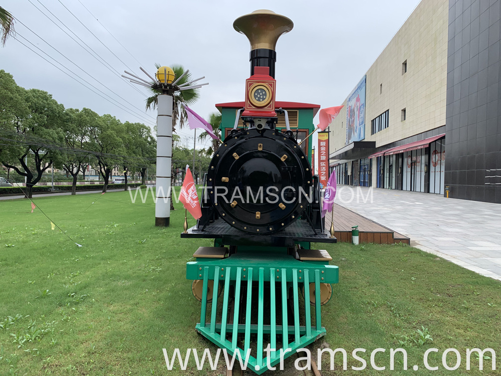 Rail Trains in Green for Shopping mall